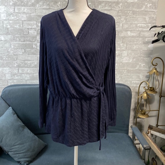 Lane Bryant Tops - Navy blue knit sweater blouse shirt top